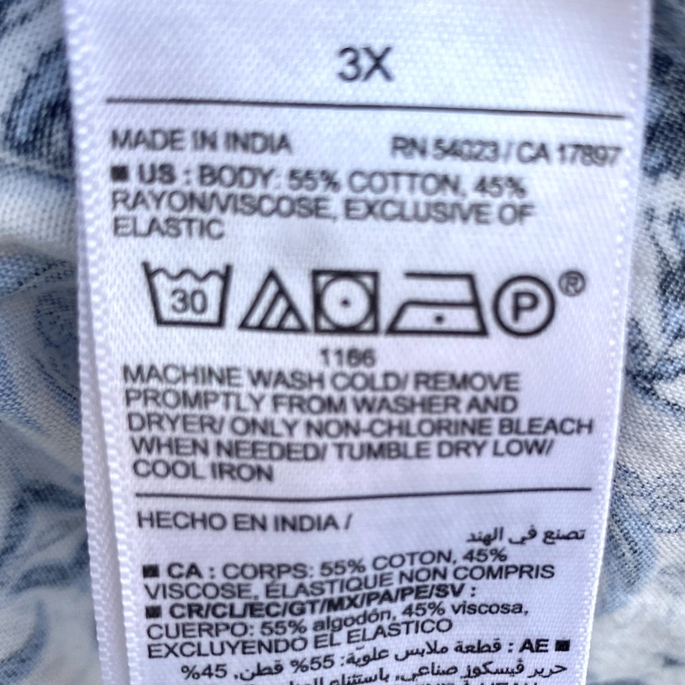 Old Navy waist defined Midi Blue and White Paisley Dress. 3x with pockets - Picture 8 of 8